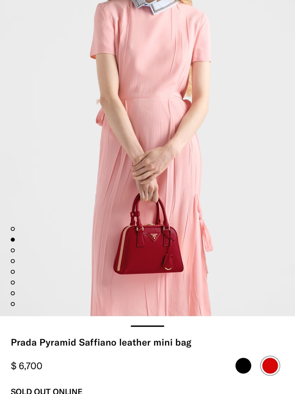 Prada Magenta Saffiano Mini Pyramid Bag with Gold Hardware. Excellent pre-loved. - Picture 2 of 15